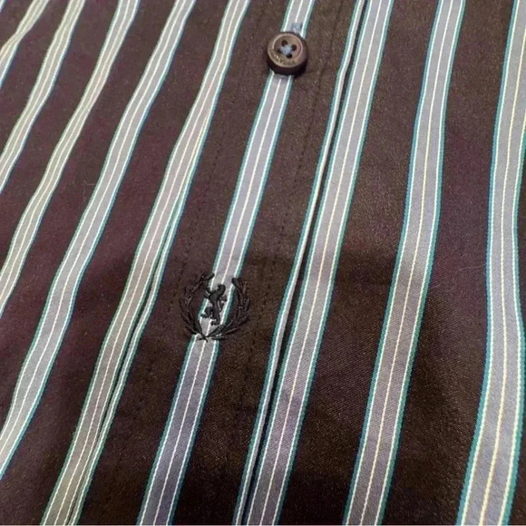 Bugatchi Uomo Button Down Shirt Classic Fit Striped Flip Cuff Mens Size XXL - Picture 11 of 12